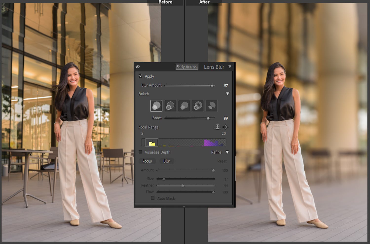 lens blur palette i lightroom Lightroom Classicin Lens Blur -paneeli